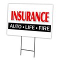 Signmission Insurance Auto Life Fire Yard & Stake outdoor plastic window, 1824 Insurance Auto Life Fire C-1824 Insurance Auto Life Fire